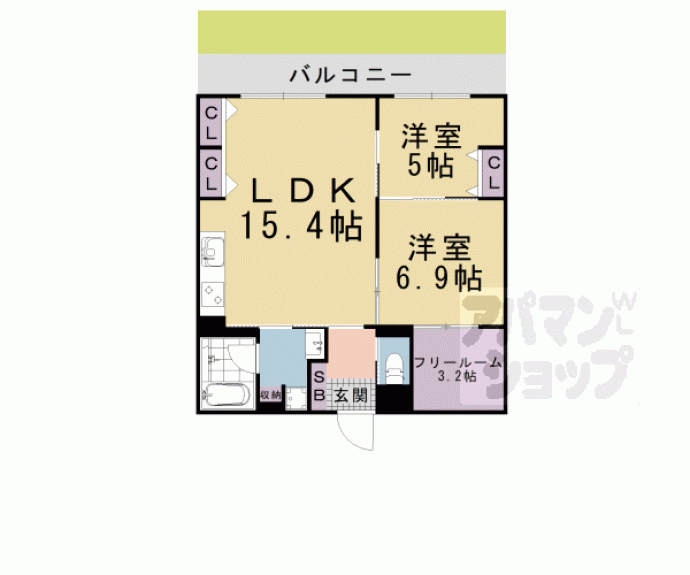 【インサイトルポ山科新十条】間取