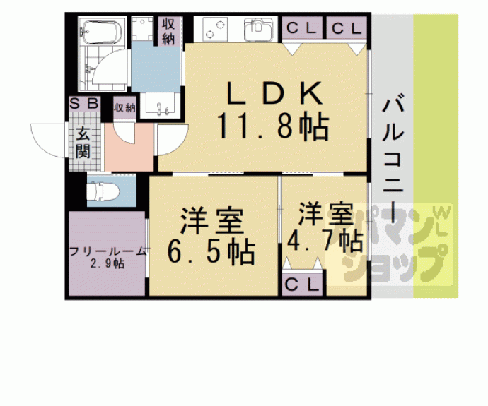 【インサイトルポ山科新十条】間取