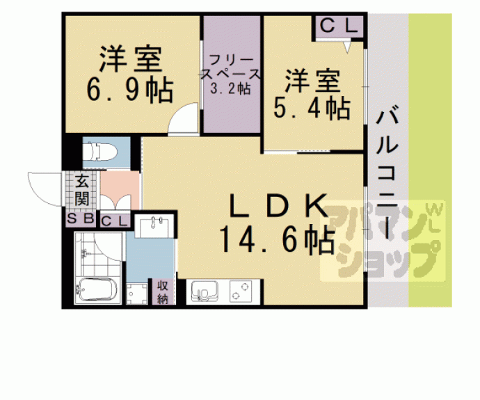 【インサイトルポ山科新十条】間取