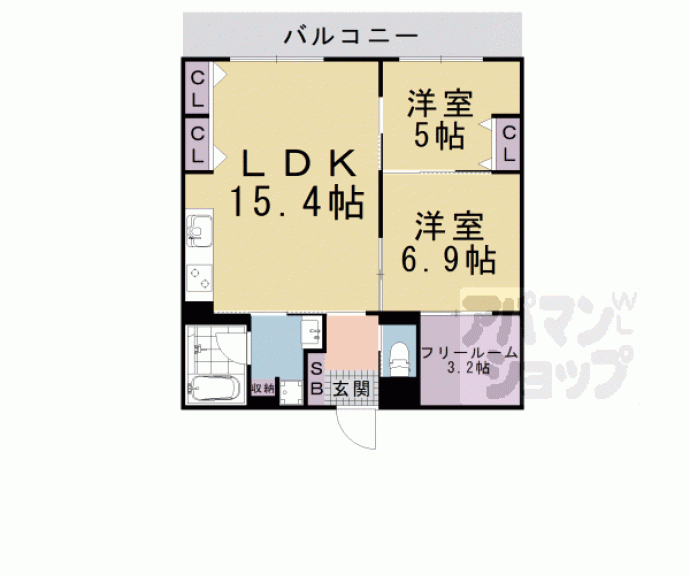 【インサイトルポ山科新十条】間取