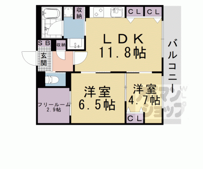 【インサイトルポ山科新十条】間取