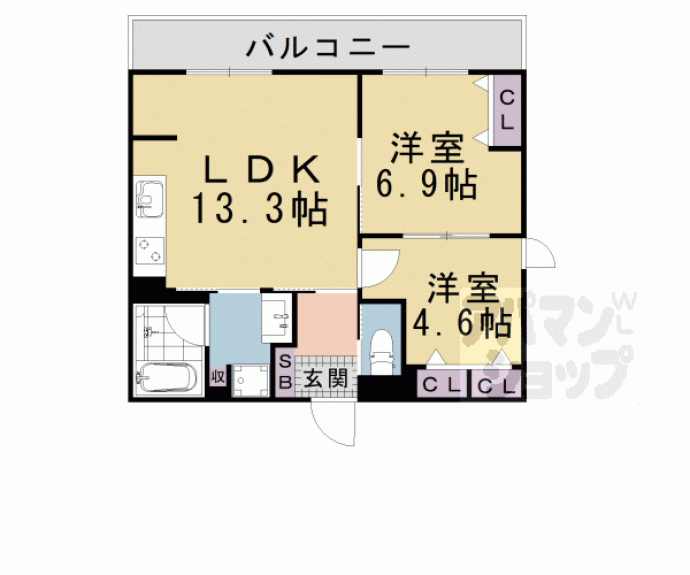 【インサイトルポ山科新十条】間取
