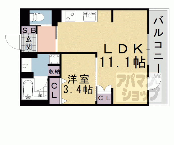 【インサイトルポ山科新十条】間取