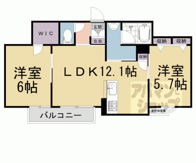【Ｓｈａ　Ｍａｉｓｏｎ　Ｖｅｒｄｕｒｅ黄檗Ⅰ】間取