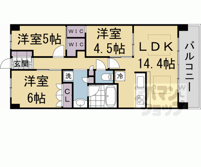 【メイツ京都西大路】間取