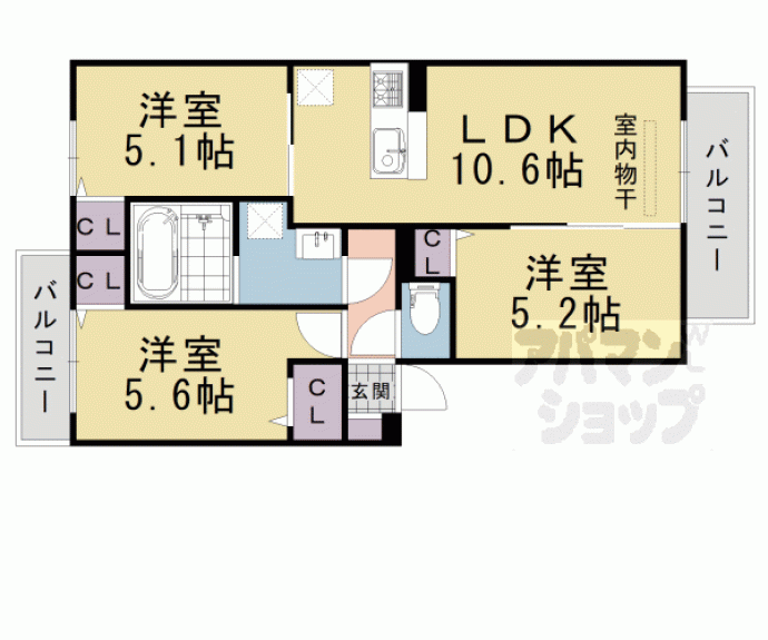 【ウッズ荒塚】間取