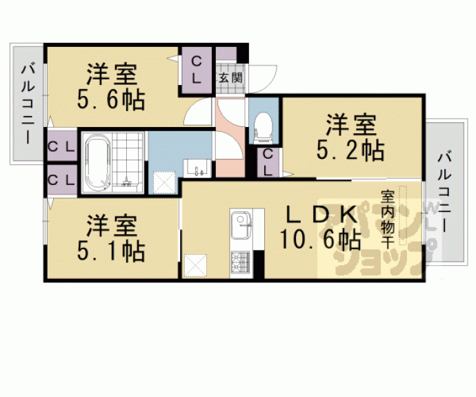 【ウッズ荒塚】間取