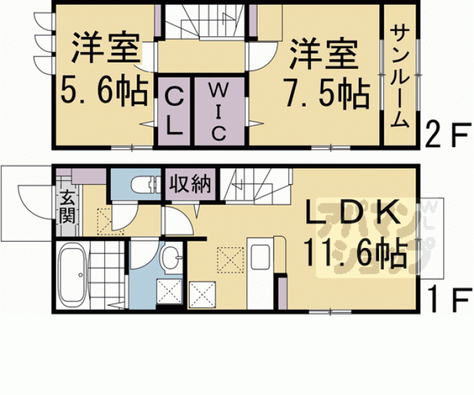 【ウエストメゾンクワトロⅢ】間取