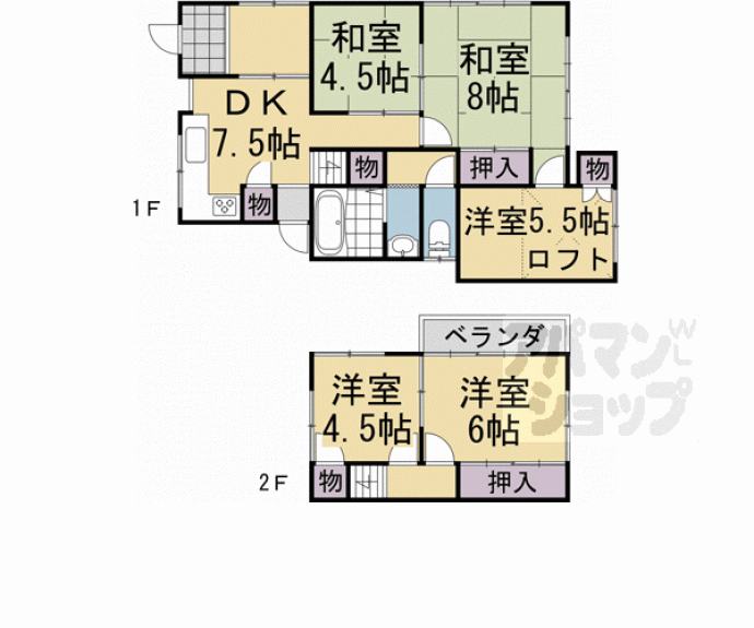 【石田内里町貸家】間取