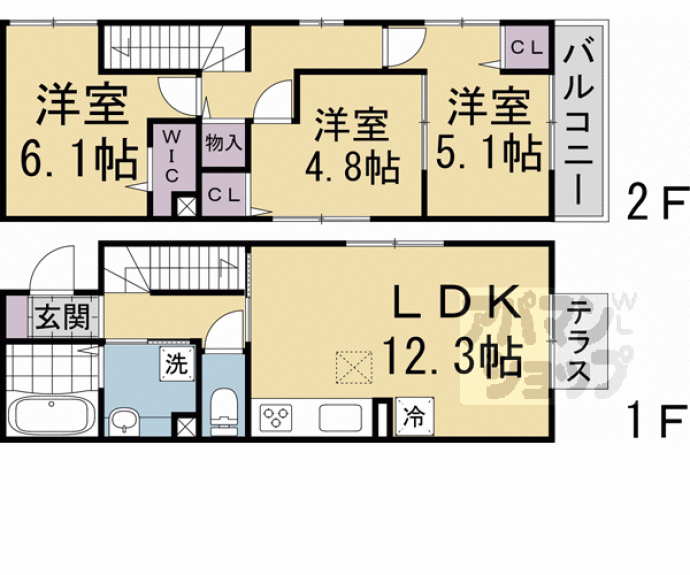 【深草プロジェクト　Ｄ棟】間取