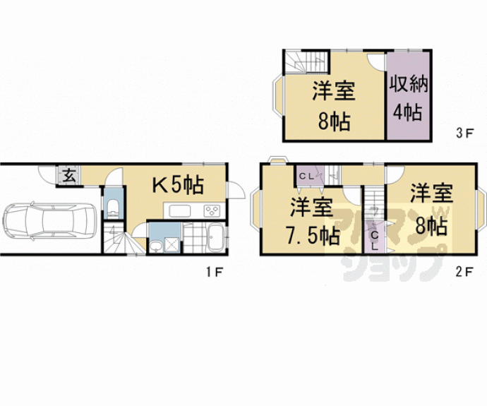【下鴨松ノ木町１１－３３貸家】間取