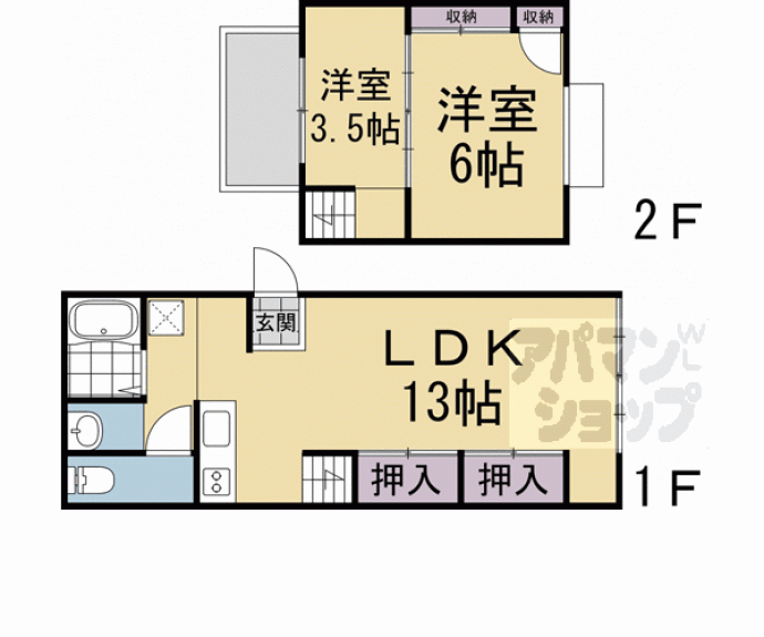 【橋本町貸家（手前）】間取