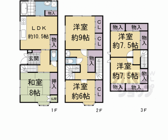 【烏丸松原貸家】間取