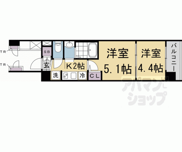 【エステムコート京都二条】間取