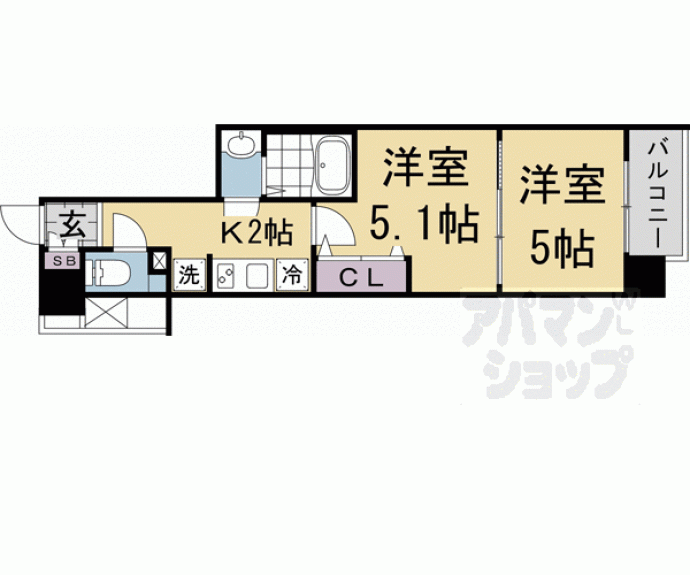 【エステムコート京都二条】間取