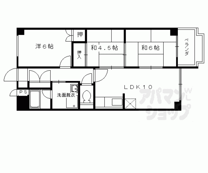 【コーポ車道】間取