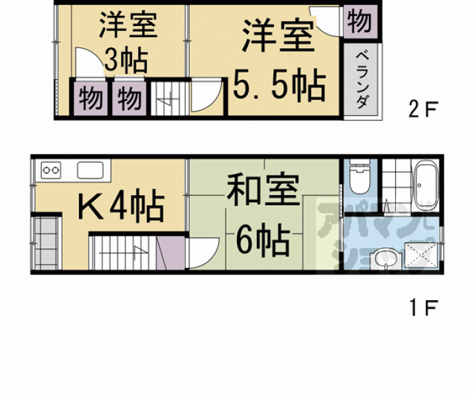 【竹田流池町貸家】間取