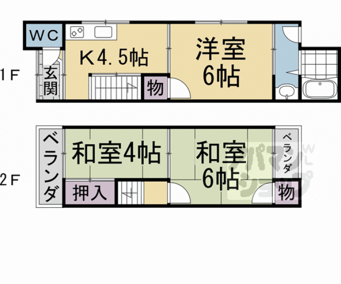 【桃山町丹下貸家】間取