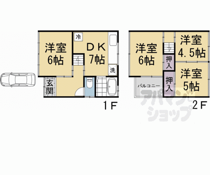 【横大路長畑町貸家】間取