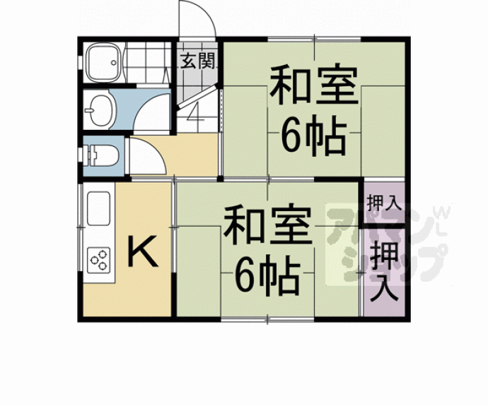 【五ケ庄野添貸家】間取