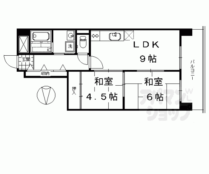 【新烏丸日光ハイツ】間取