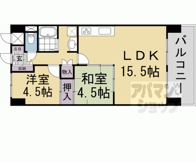 【新烏丸日光ハイツ】間取
