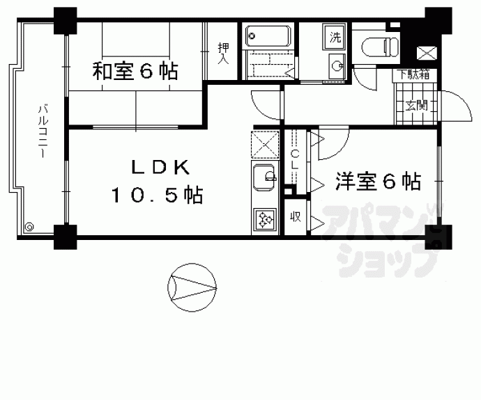 【ダイアパレス京都蒔絵町】間取