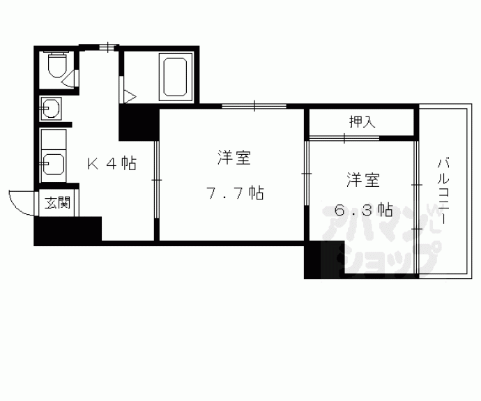 【ＳＡＭＳＱＵＡＲＥ四条大宮】間取