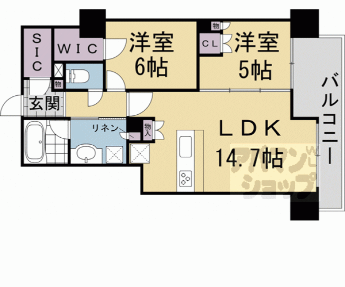 【プレミスト京都四条堀川】間取