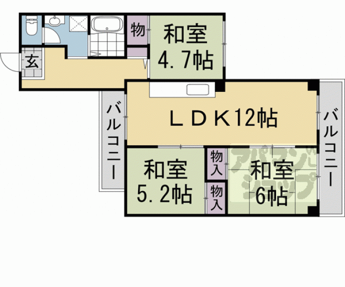 【東大路高野第３住宅１９棟】間取