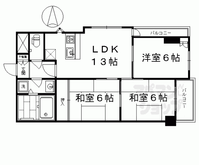 【第45長栄シャルト五条】間取