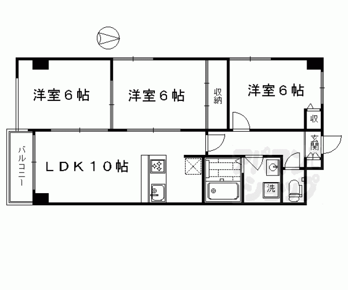 【第４５長栄シャルト五条】間取