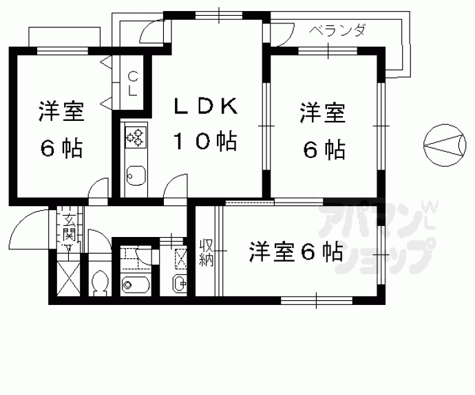 【第３７長栄クレメント五条】間取