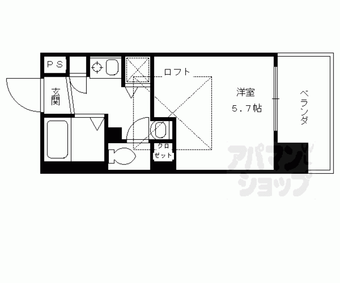 【エステムコート京都河原町プレジール】間取