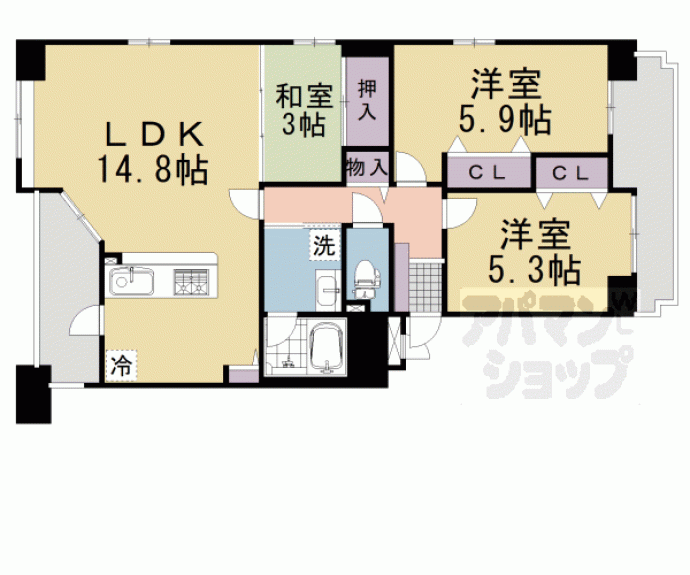 【グラン・コート洛央万寿寺】間取