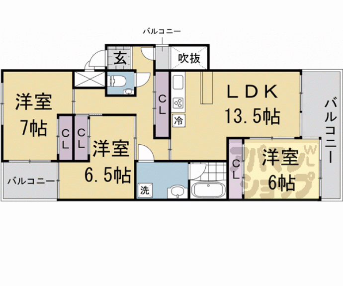 【御所西ロイヤルプラザ】間取