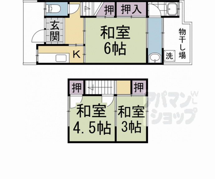 【吉祥院高畑町　貸家】間取