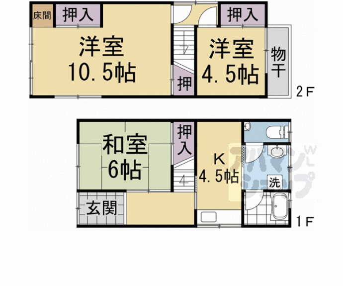 【小倉町神楽田貸家】間取