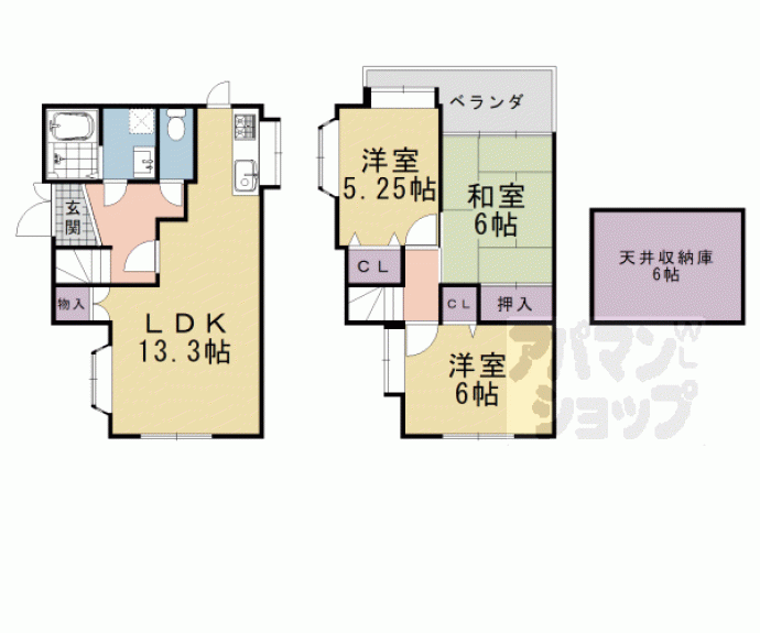 【嵐山薬師下町貸家】間取