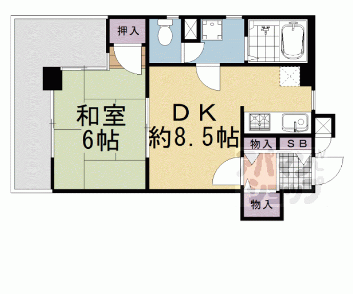 【ライオンズマンション四条大宮】間取