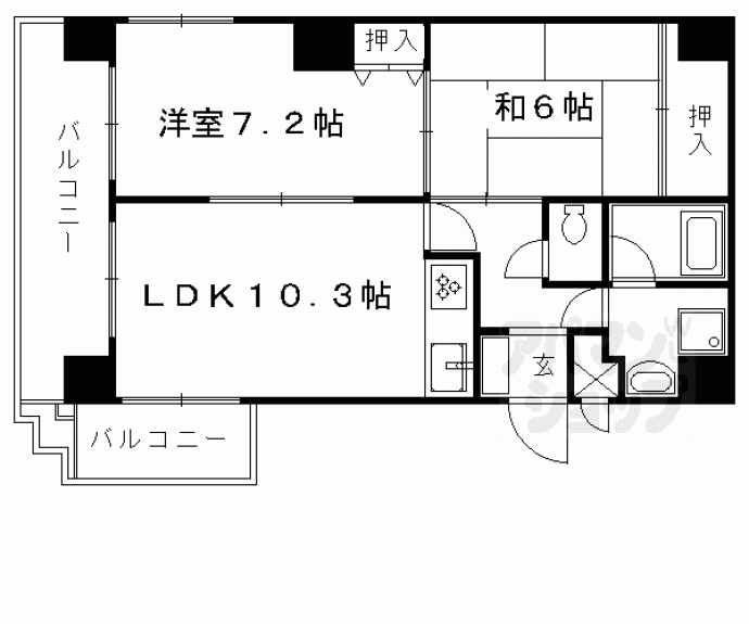 【グランドムール麩屋町】間取
