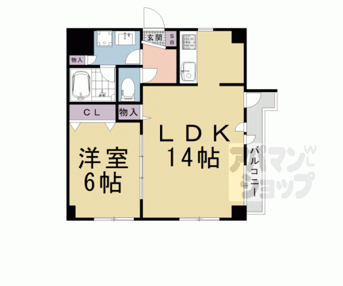 【ライオンズマンション京都河原町】間取