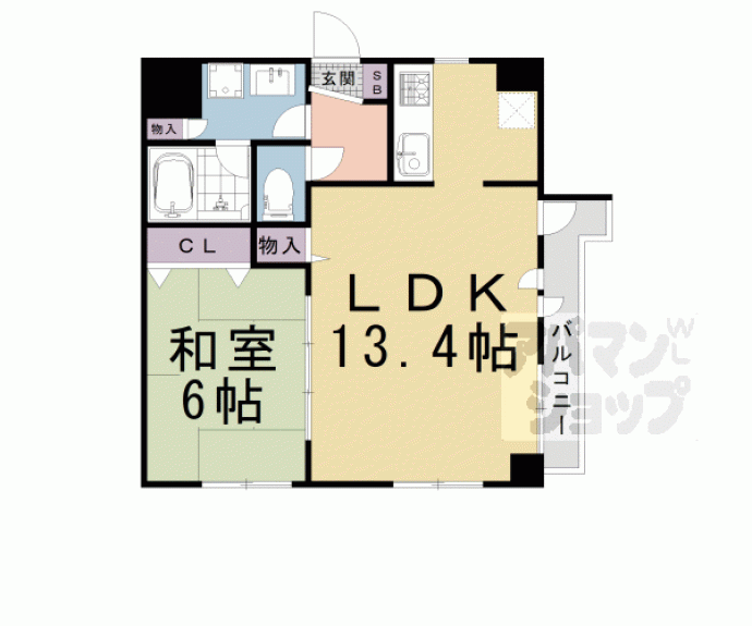 【ライオンズマンション京都河原町】間取
