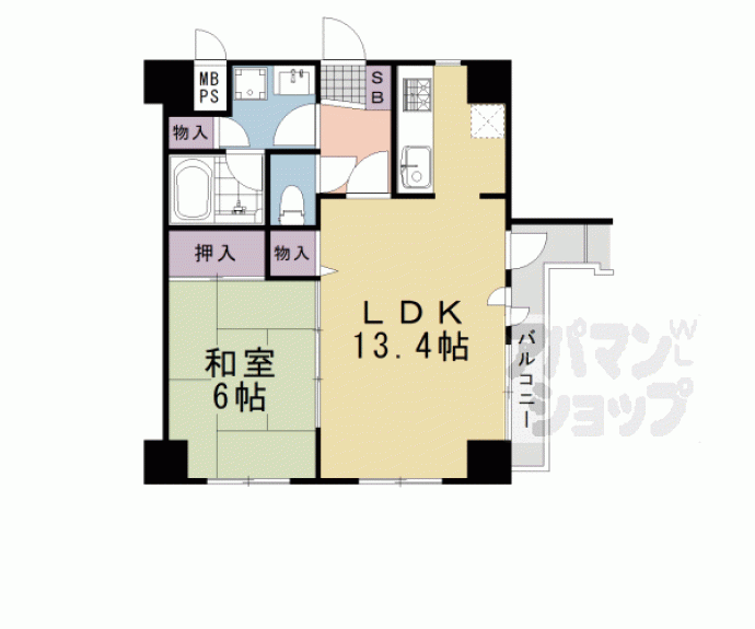 【ライオンズマンション京都河原町】間取
