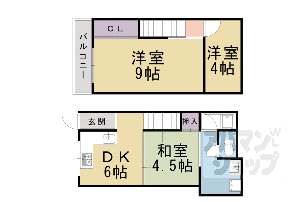 【嵐山上海道町貸家】間取
