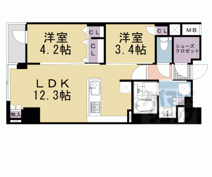 【イニシア京都五条】間取