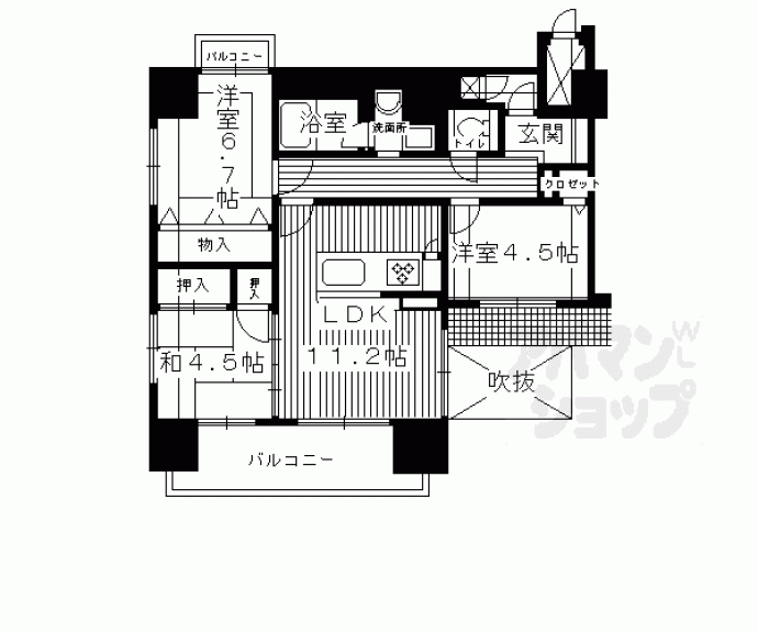 【ライオンズマンション東洞院五条】間取