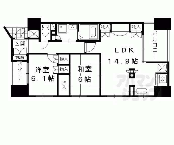 【ライオンズマンション烏丸通】間取