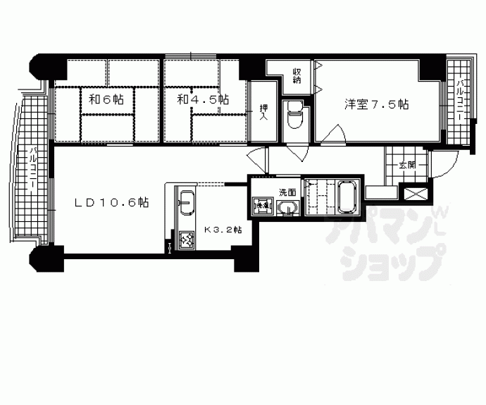 【フォルム四条堀川】間取