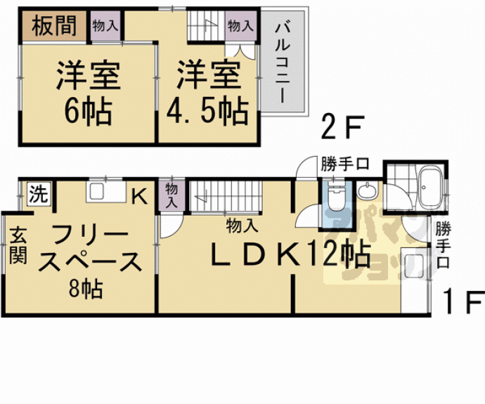 【西野貸家】間取